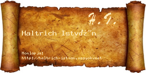 Haltrich István névjegykártya
