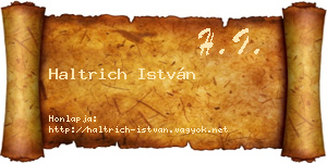Haltrich István névjegykártya
